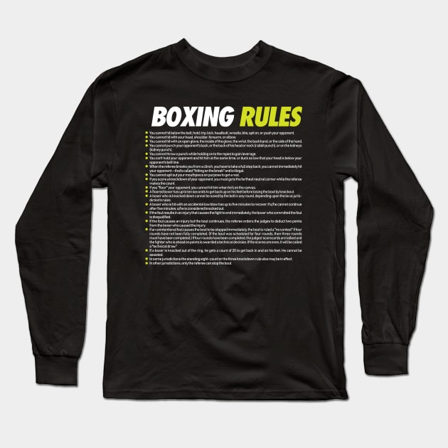 Boxing Rules Long Sleeve T-Shirt by Bobtees